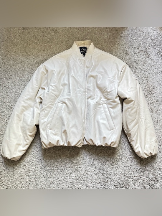 ALO Yoga Jackets & Blazers - ALO Yoga Cream Faux-Leather Bomber Jacket